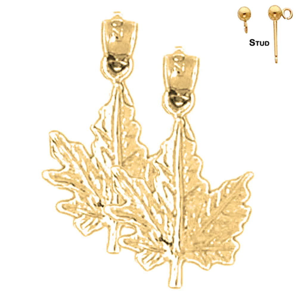 14K or 18K Gold Maple Leaf Earrings