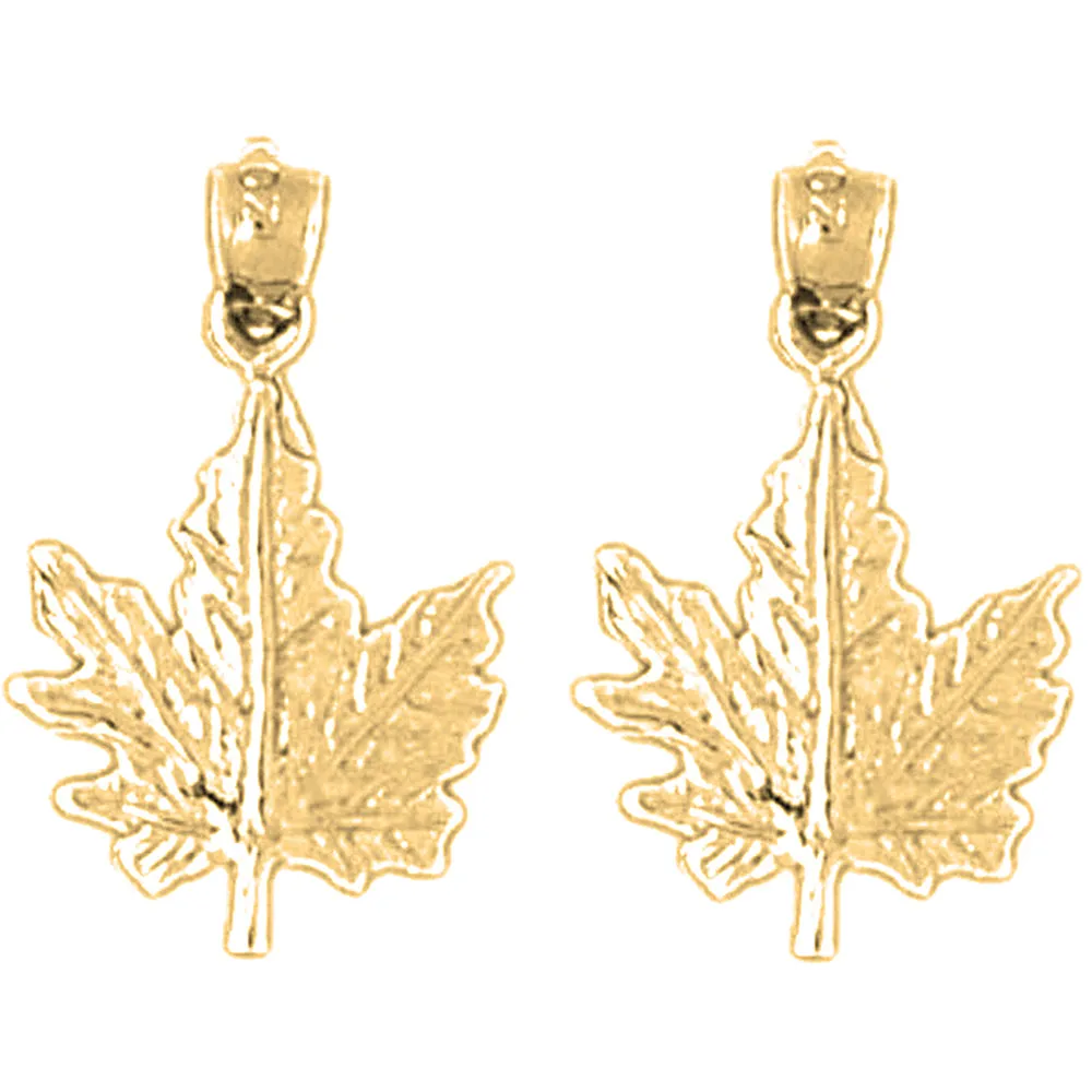 14K or 18K Gold Maple Leaf Earrings