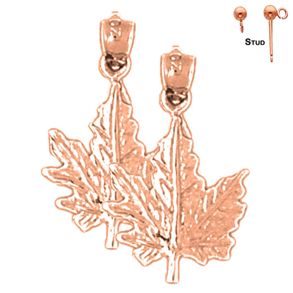 14K or 18K Gold Maple Leaf Earrings