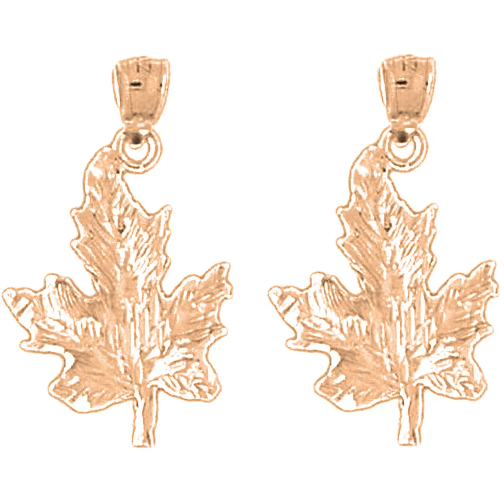 14K or 18K Gold Maple Leaf Earrings