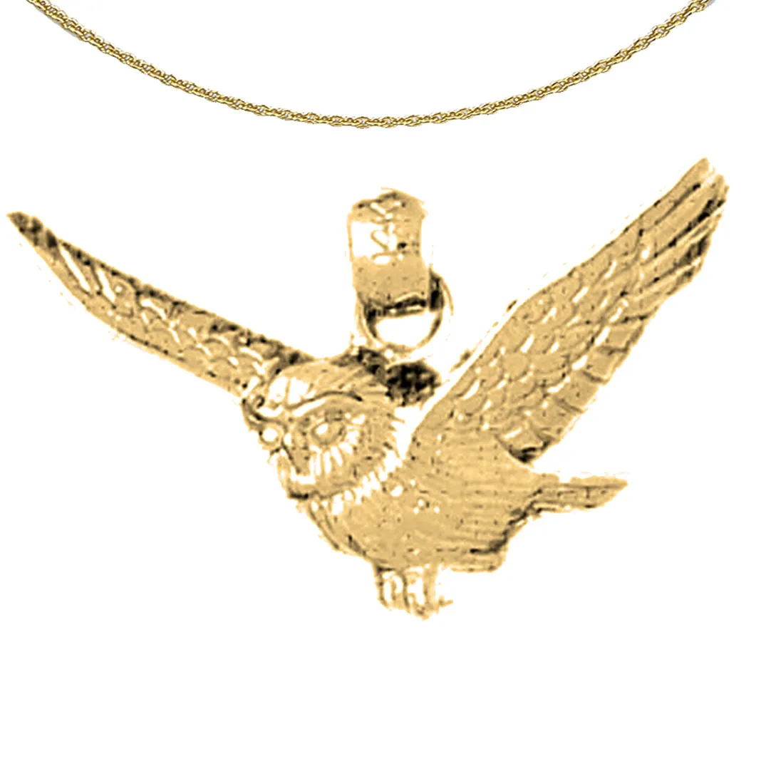 14K or 18K Gold Owl Pendant