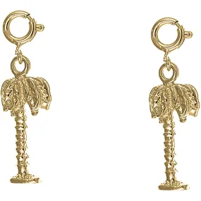 14K or 18K Gold Palm Tree Earrings