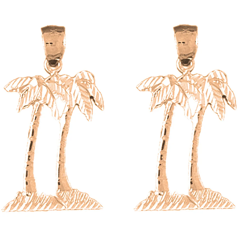 14K or 18K Gold Palm Trees Earrings