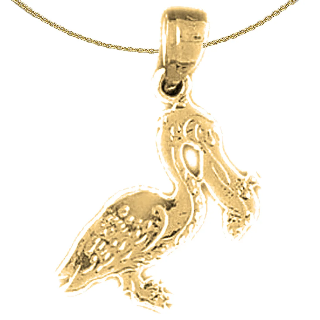 14K or 18K Gold Pelican Pendant