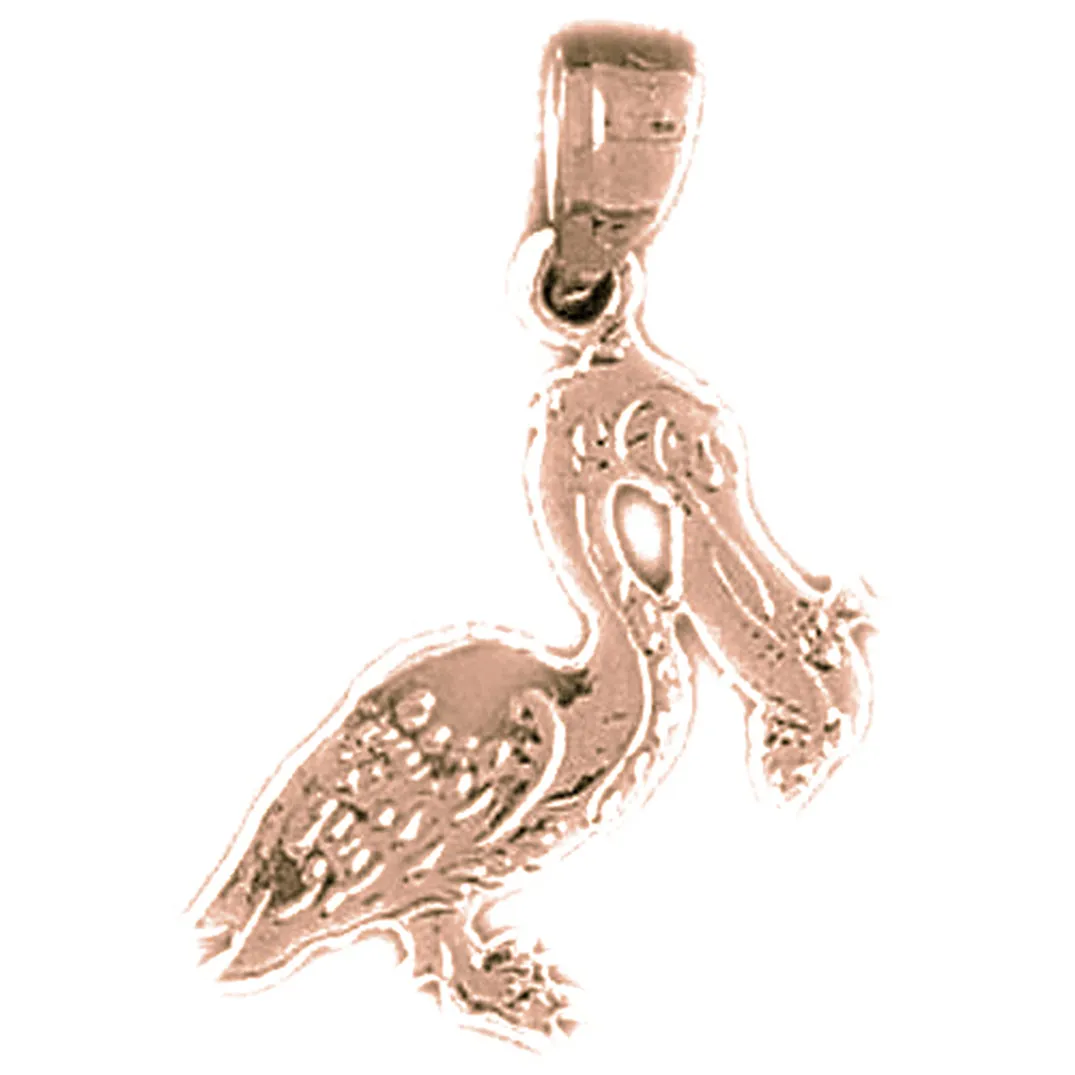 14K or 18K Gold Pelican Pendant