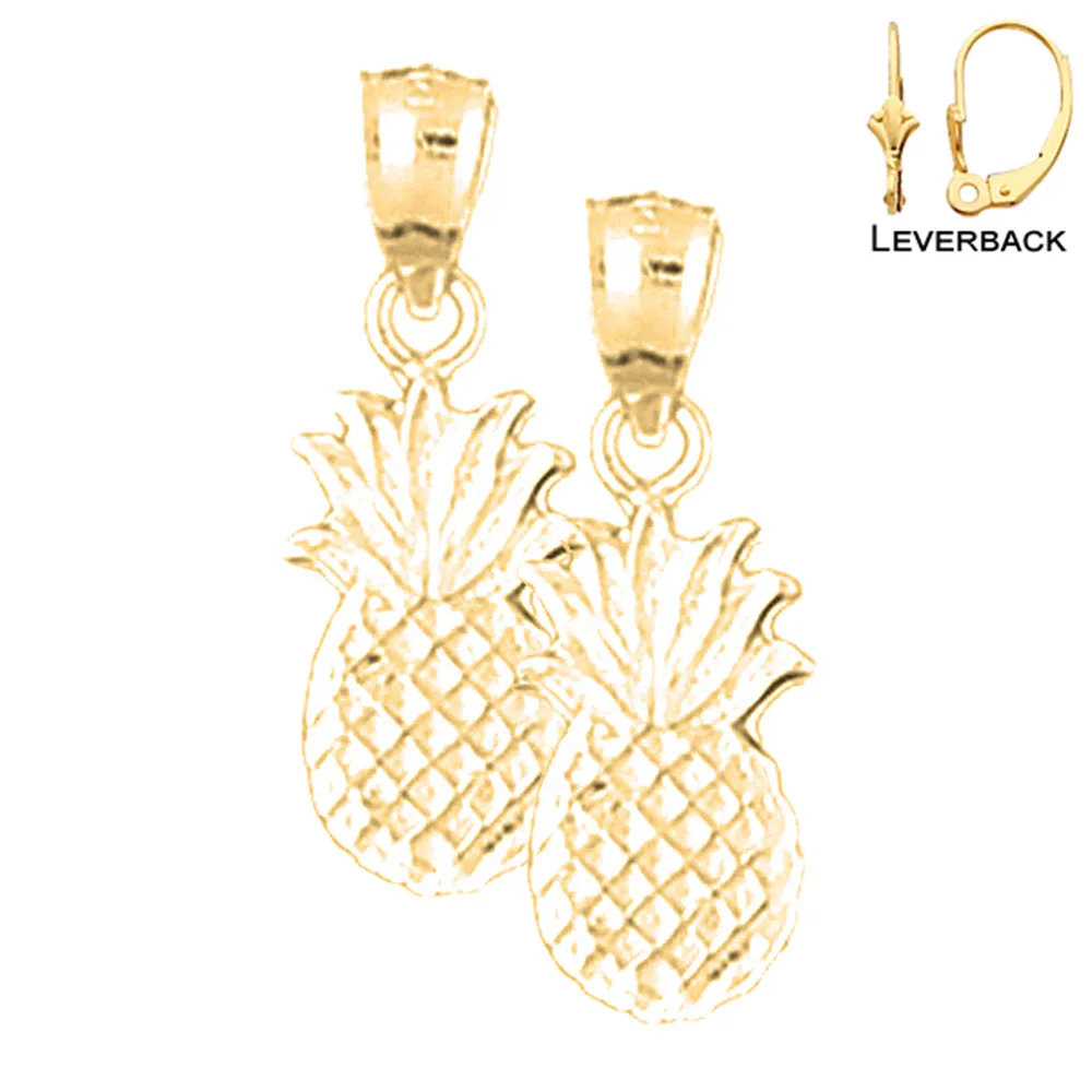 14K or 18K Gold Pineapple Earrings