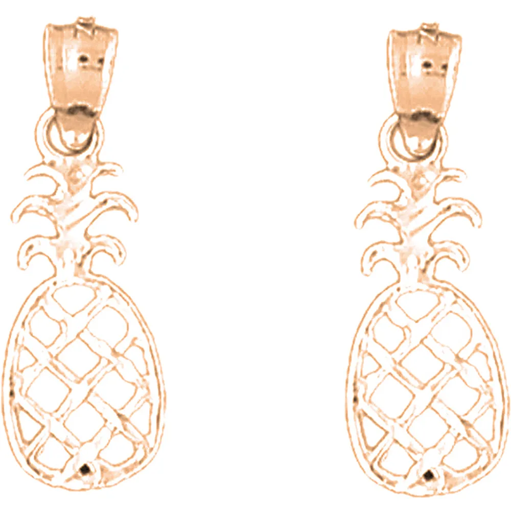 14K or 18K Gold Pineapple Earrings