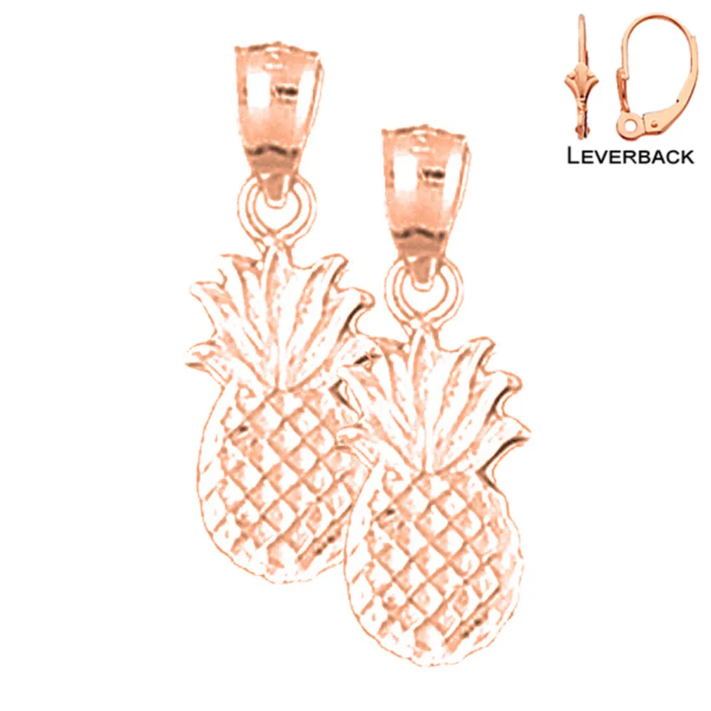 14K or 18K Gold Pineapple Earrings