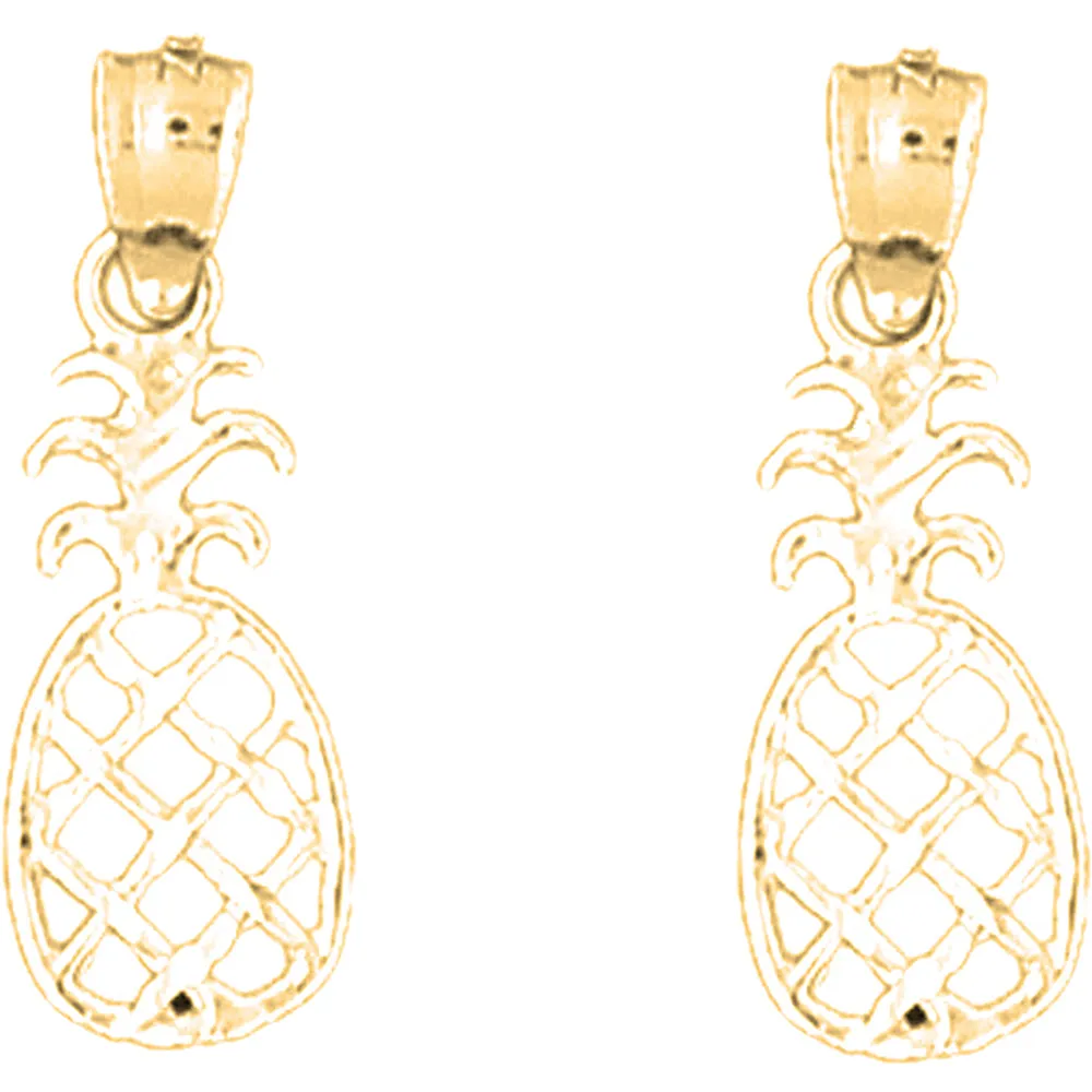 14K or 18K Gold Pineapple Earrings