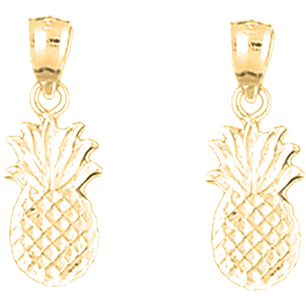 14K or 18K Gold Pineapple Earrings