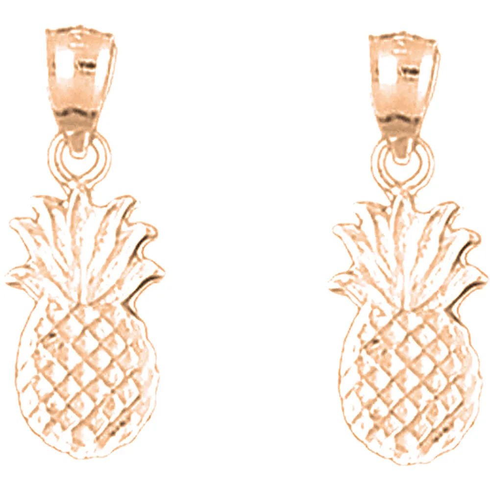 14K or 18K Gold Pineapple Earrings