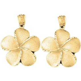 14K or 18K Gold Plumeria Flower Earrings