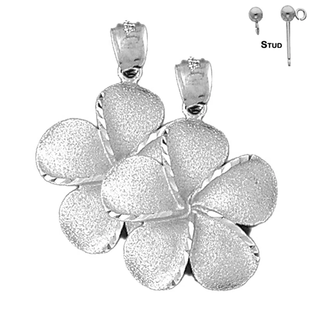 14K or 18K Gold Plumeria Flower Earrings