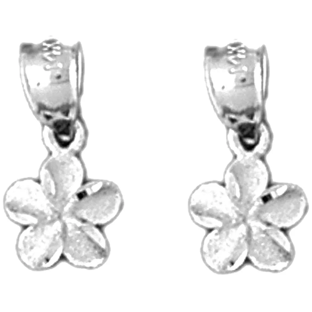 14K or 18K Gold Plumeria Flower Earrings