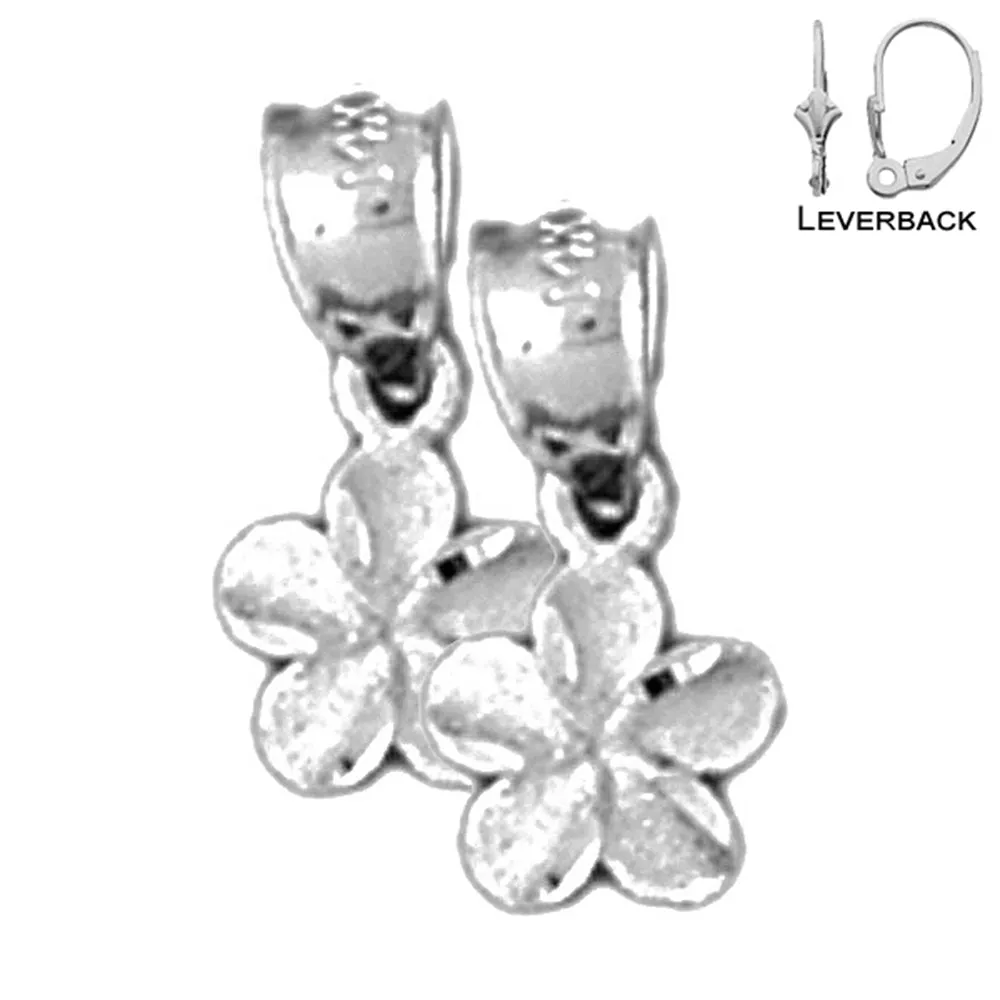 14K or 18K Gold Plumeria Flower Earrings