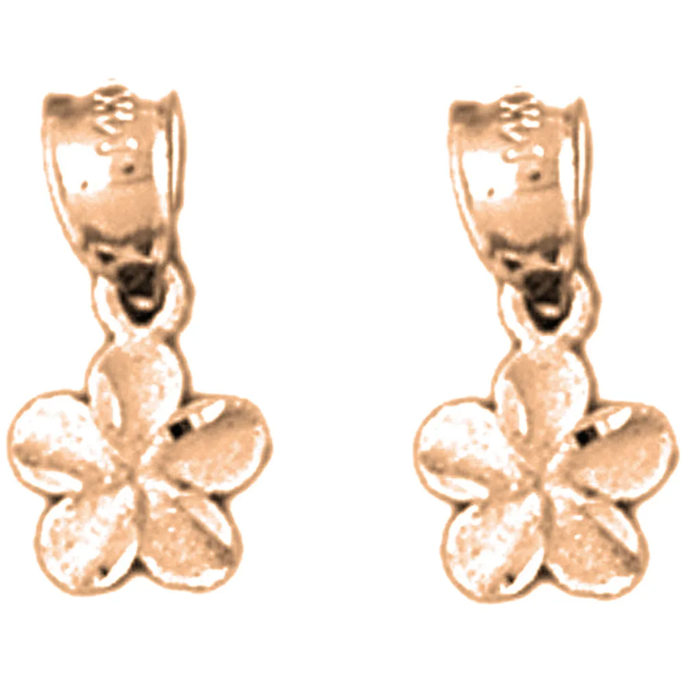 14K or 18K Gold Plumeria Flower Earrings