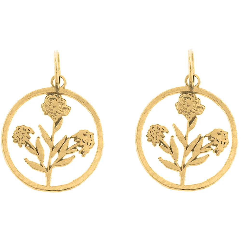 14K or 18K Gold Rose Bush Earrings