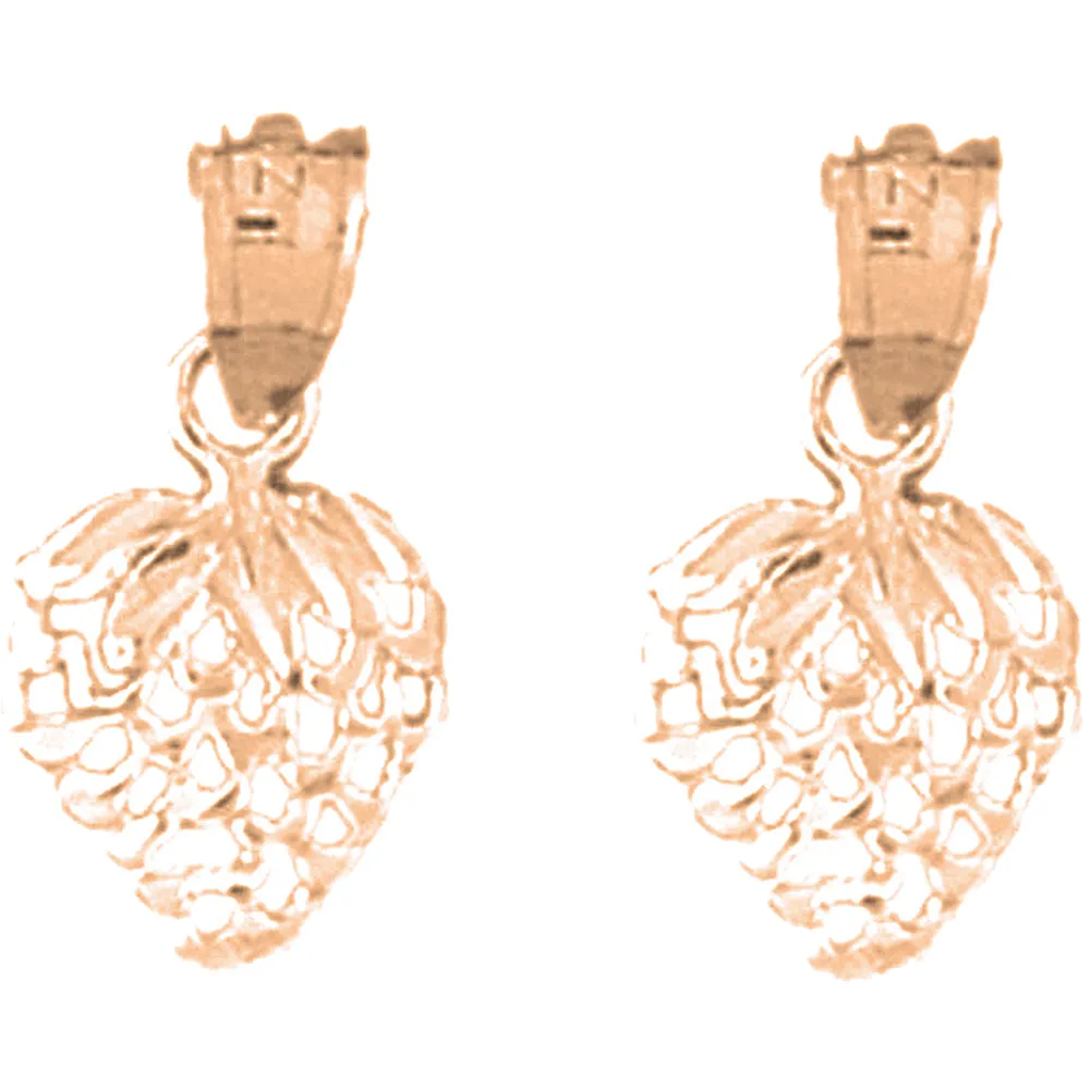 14K or 18K Gold Strawberry Earrings