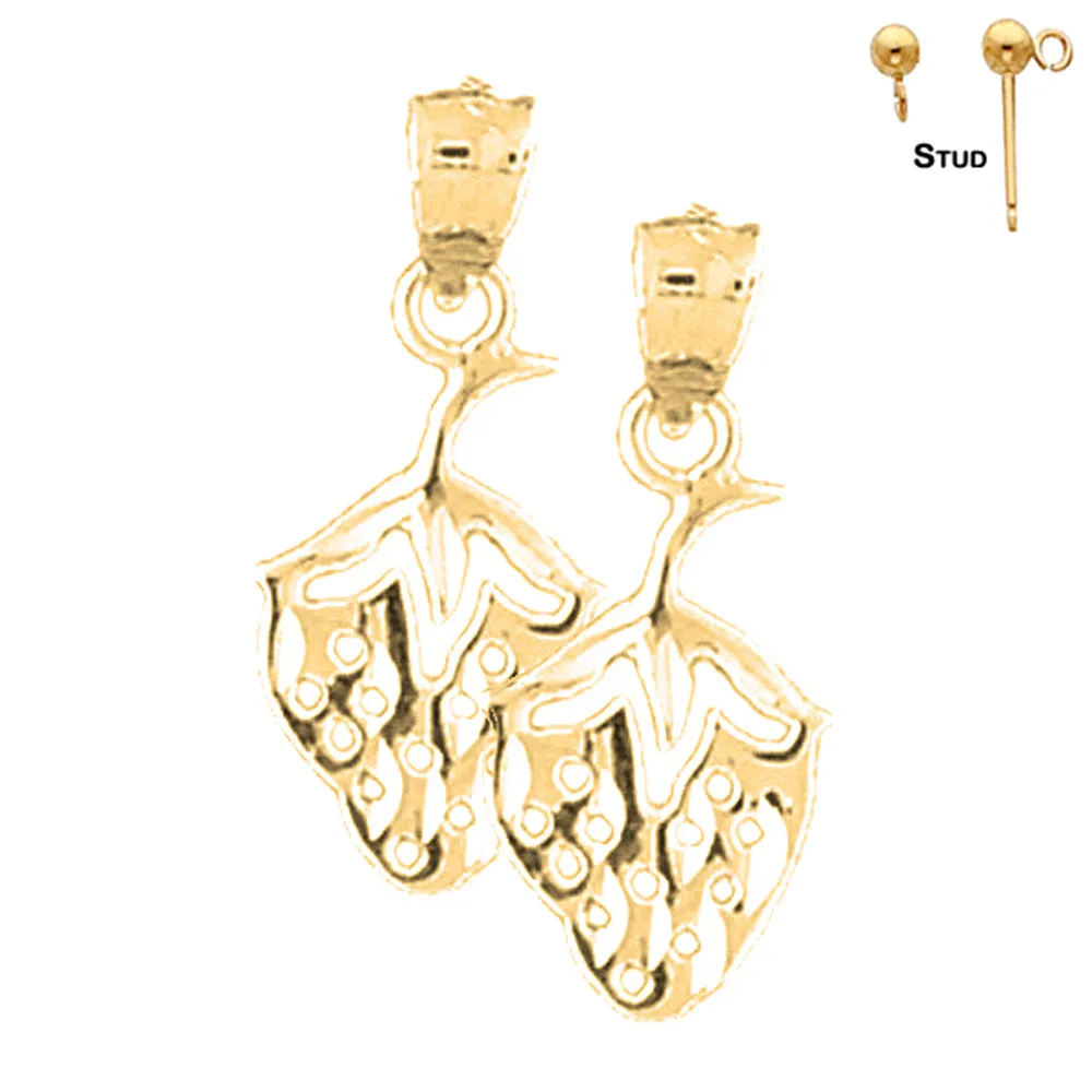 14K or 18K Gold Strawberry Earrings