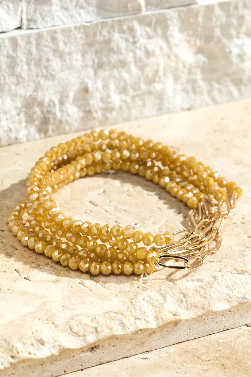 5 Strand Glass & Chain Bracelet