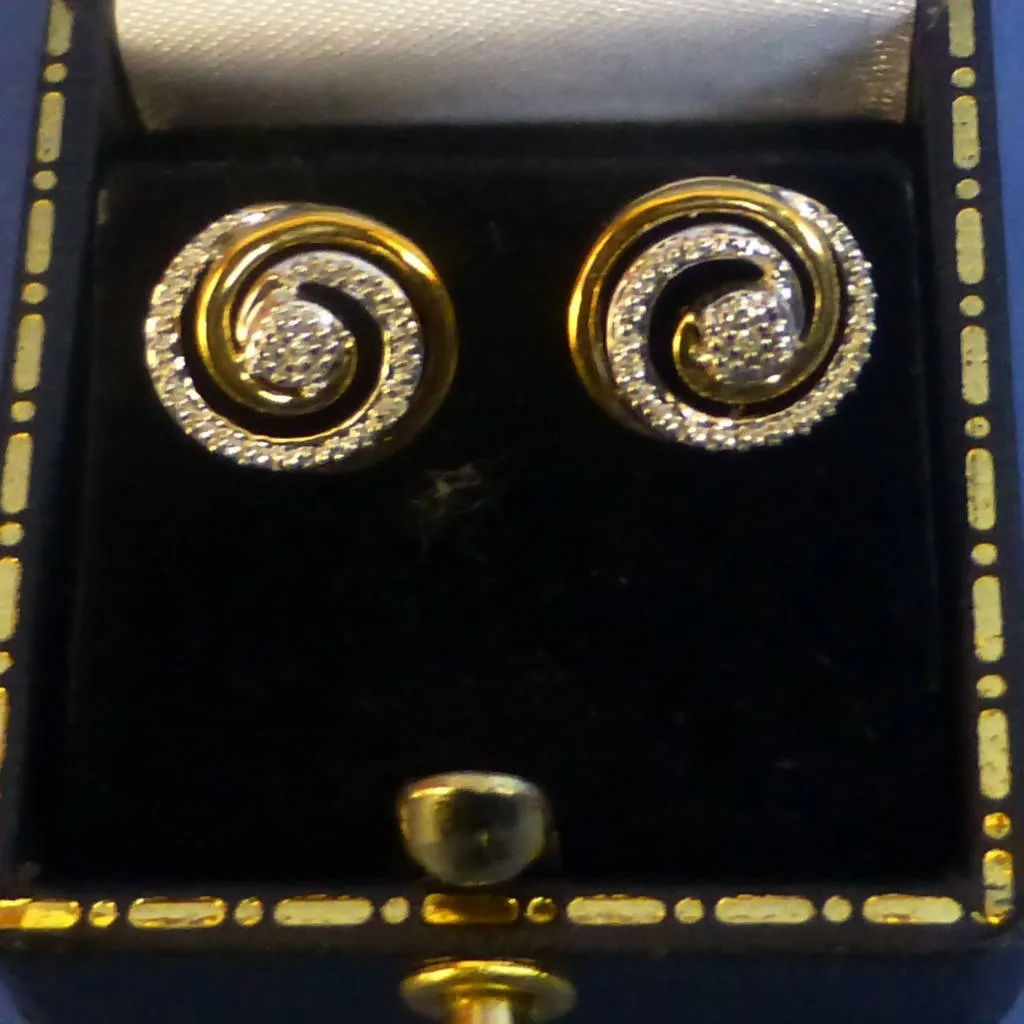 9ct Gold Diamond Earrings