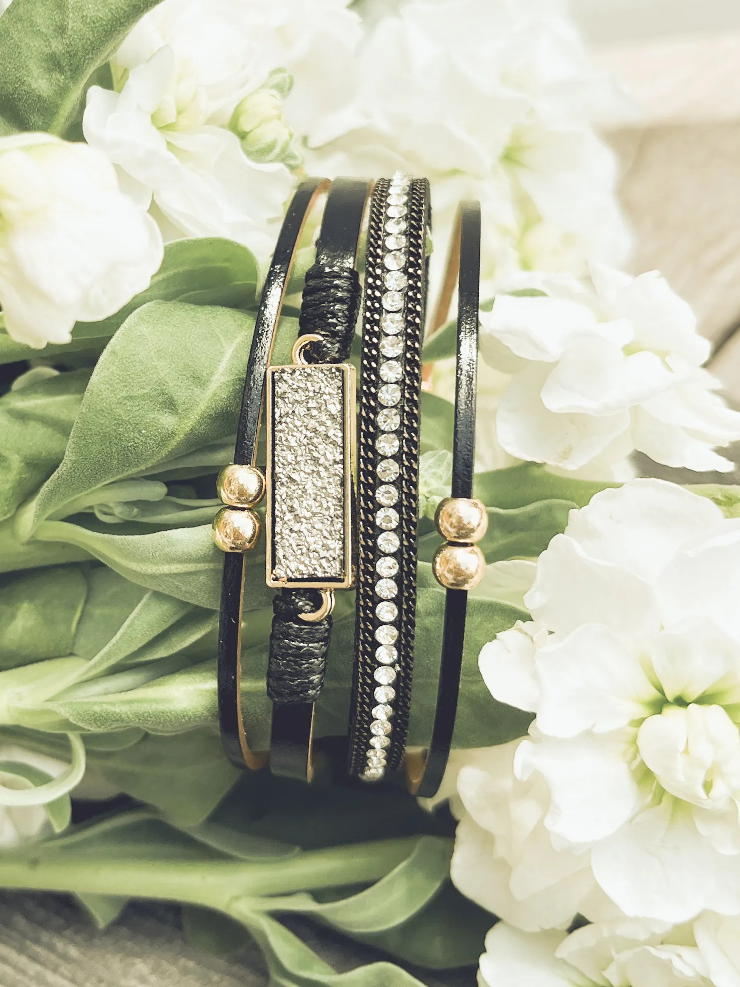 Beautiful Black Leather Bracelet