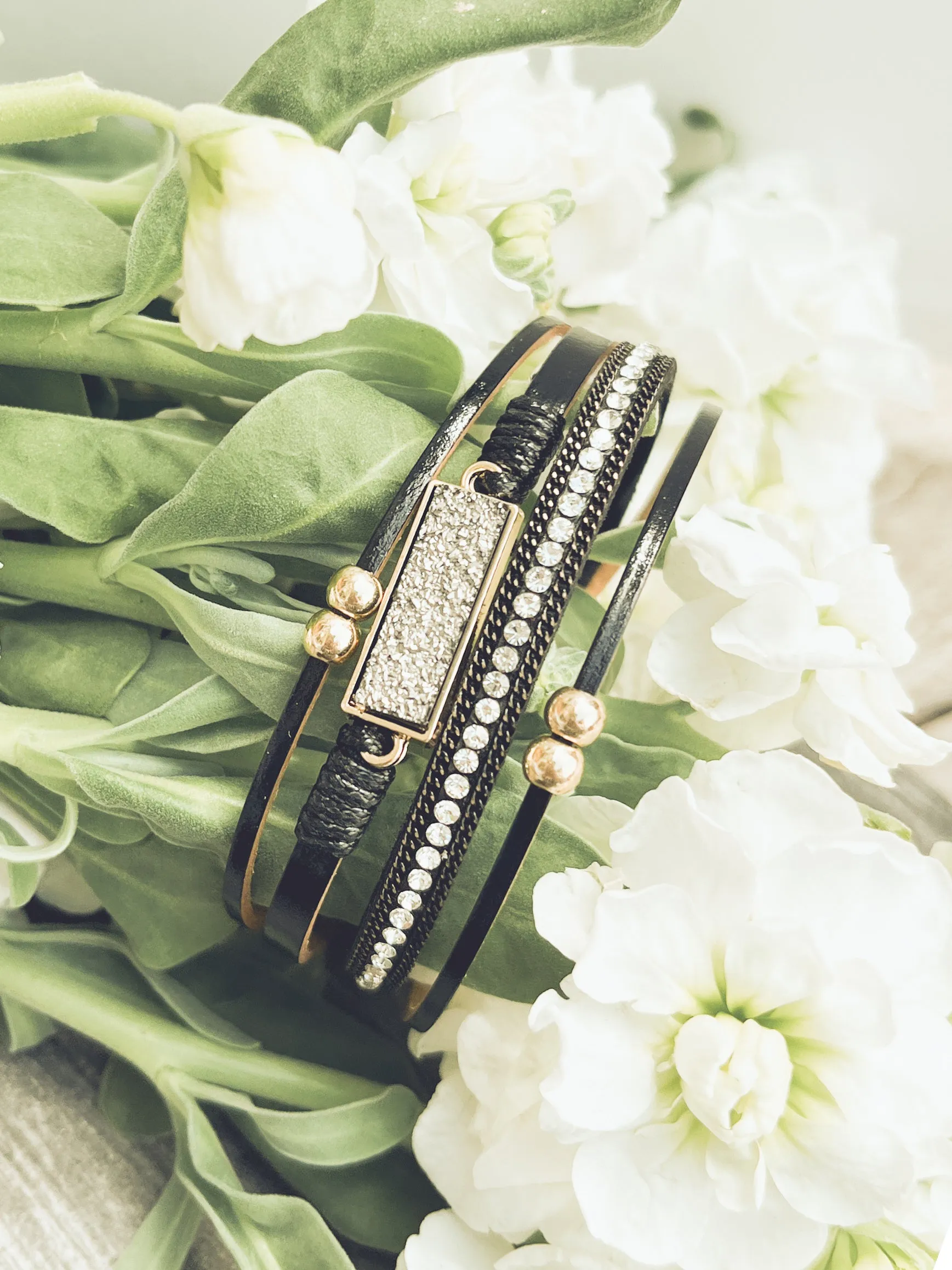 Beautiful Black Leather Bracelet