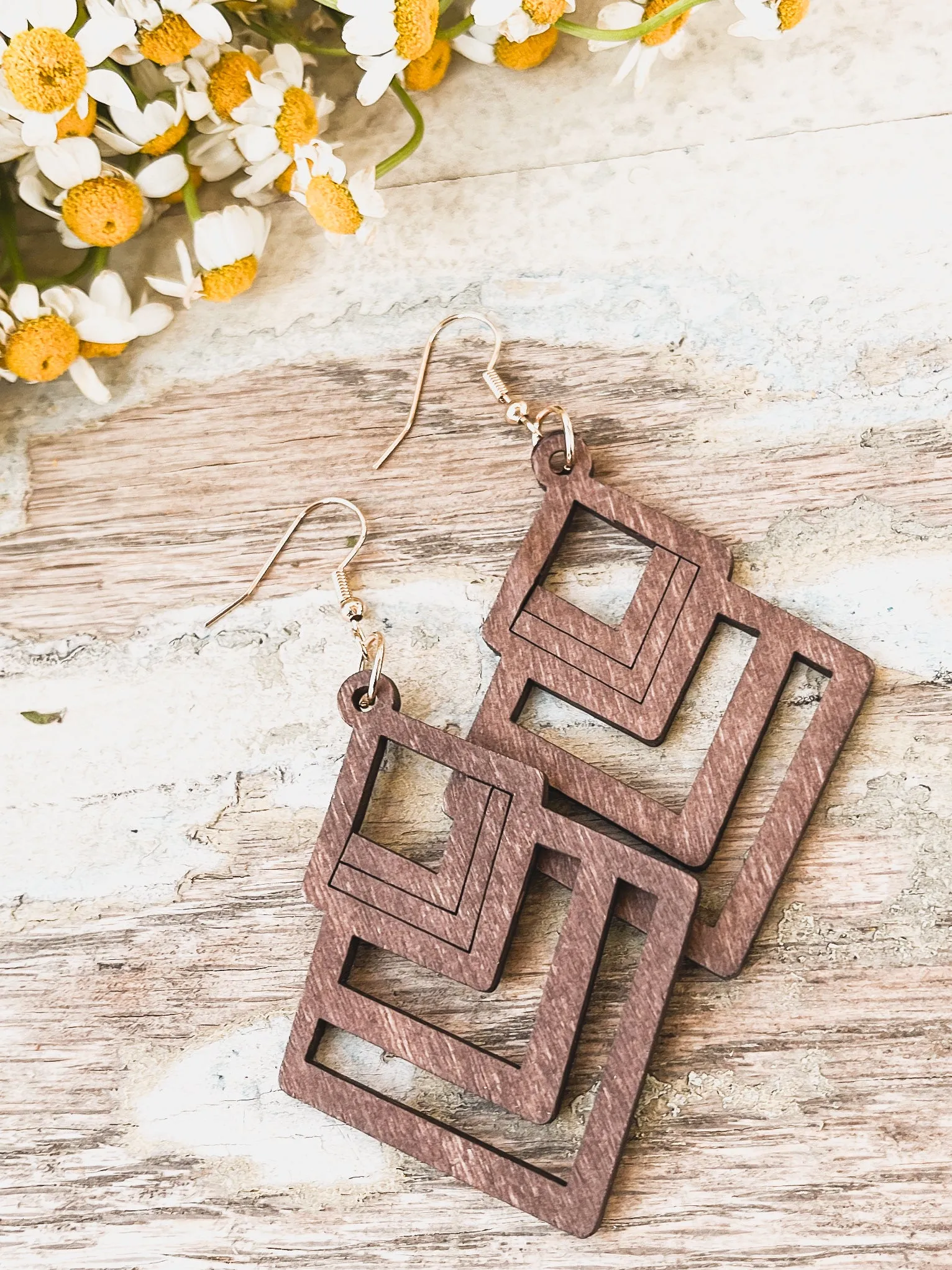 Beautiful Boho Wood Earrings