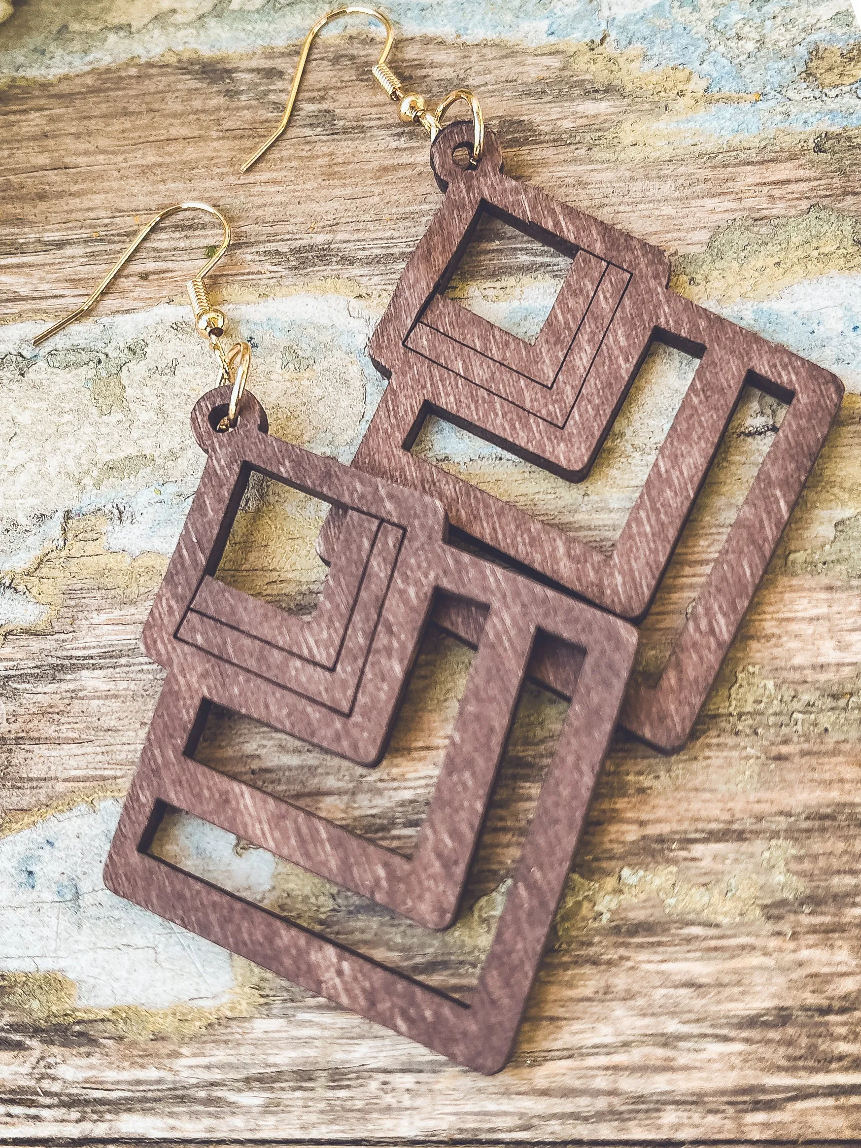 Beautiful Boho Wood Earrings