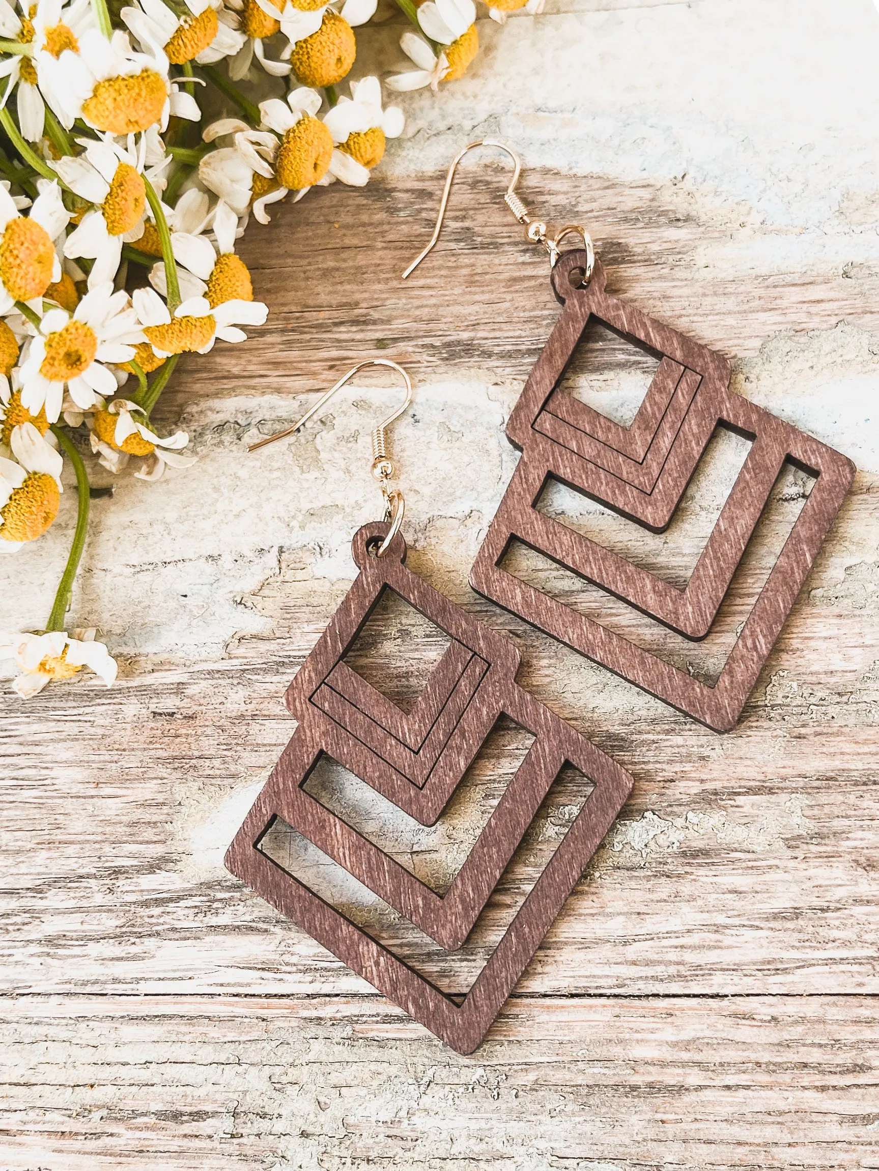 Beautiful Boho Wood Earrings