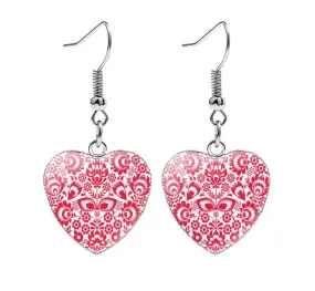 Beautiful Folk Style Heart Earrings