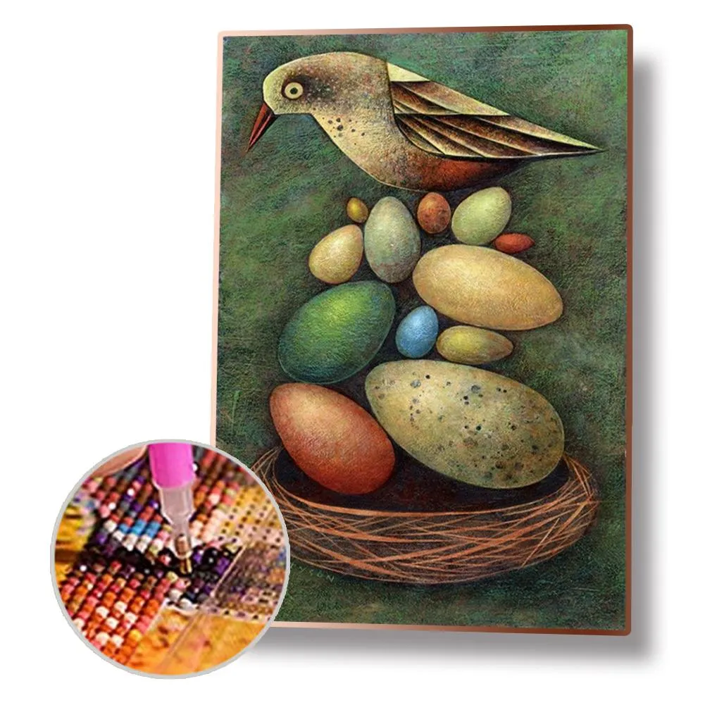 Bird and Egg Ornaments - Full Round Diamond - 30x40CM