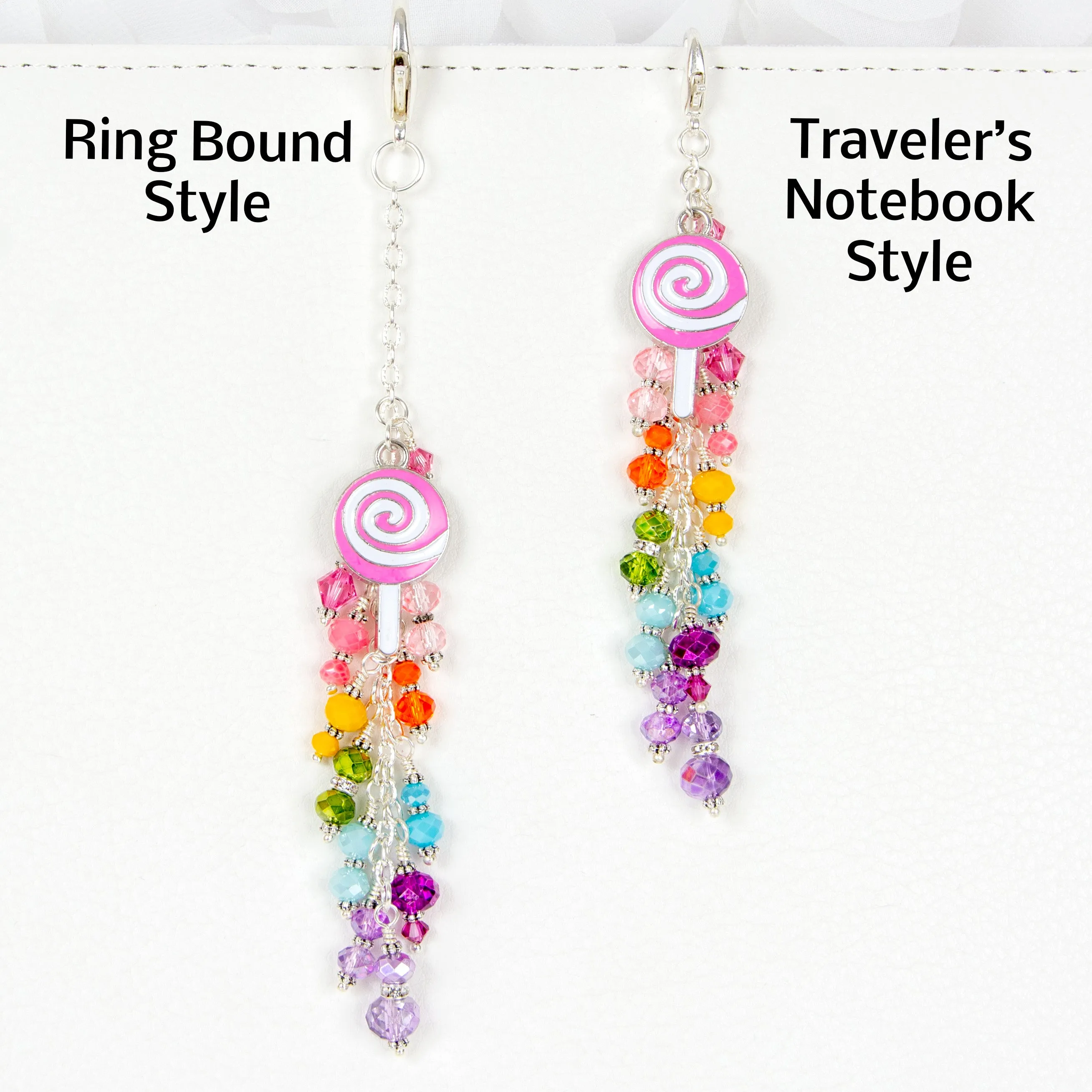 Candy Shop Planner Charm with Rainbow Dangle & Enamel Lollipop