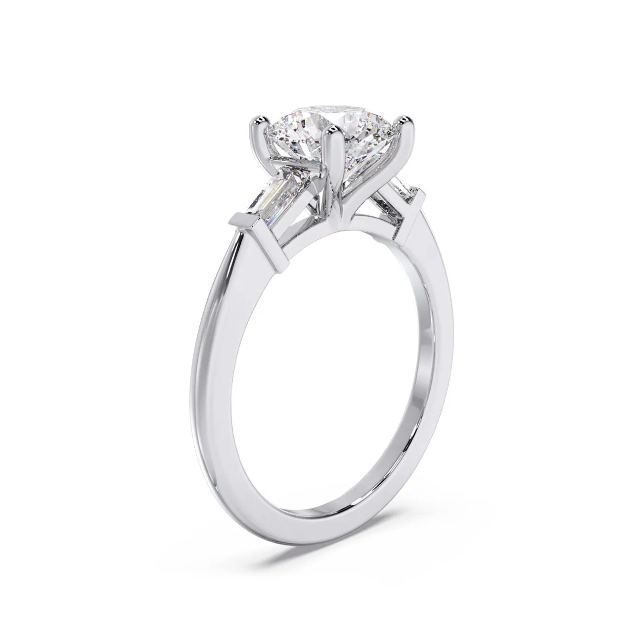 Classic Tapered Trilogy Engagement Ring