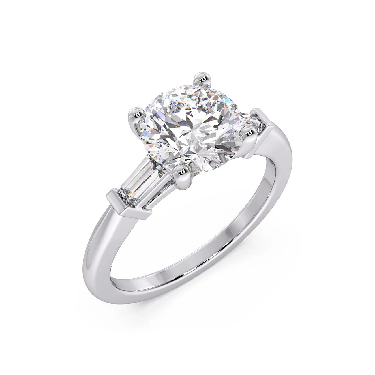 Classic Tapered Trilogy Engagement Ring