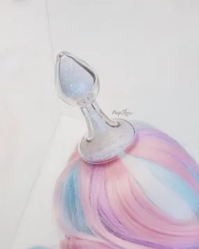 Crystal Delights Pony Tail Plug, Glass with 4 Tail Colors