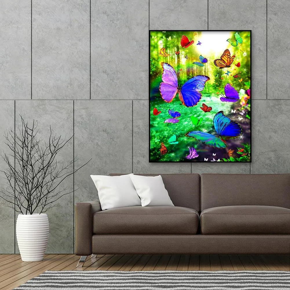 Dancing Butterflies - Full Round Diamond - 30x40CM