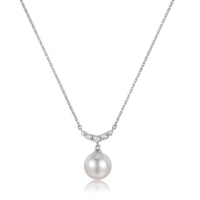 Diamond moon Sea Pearls Necklace