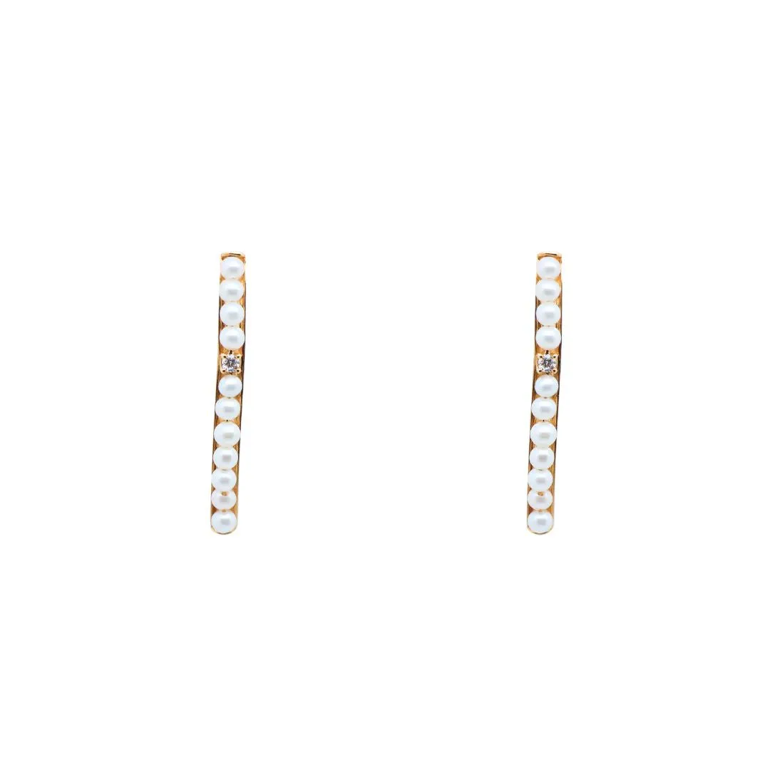 Diamond "Full" Pearls Earrings