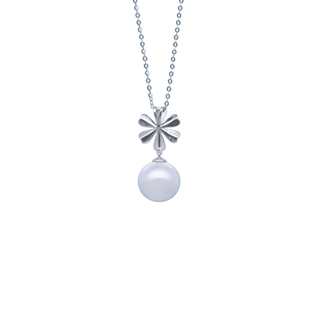 Diamond "Snowflake" Pearl Necklace