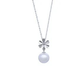 Diamond "Snowflake" Pearl Necklace