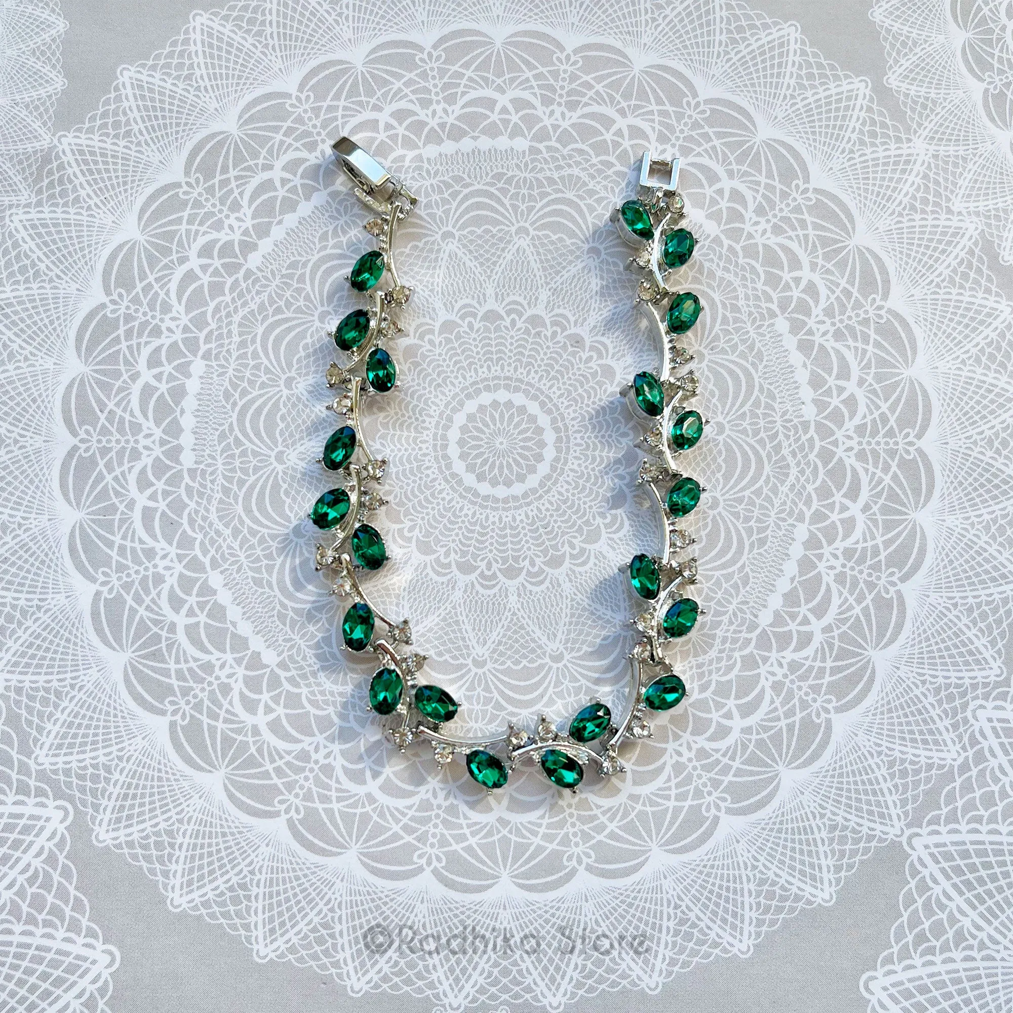 Divine Vine Sapphires or Emeralds With Diamonds - Deity Necklace