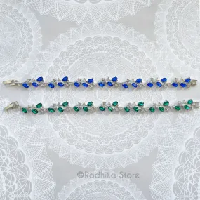 Divine Vine Sapphires or Emeralds With Diamonds - Deity Necklace