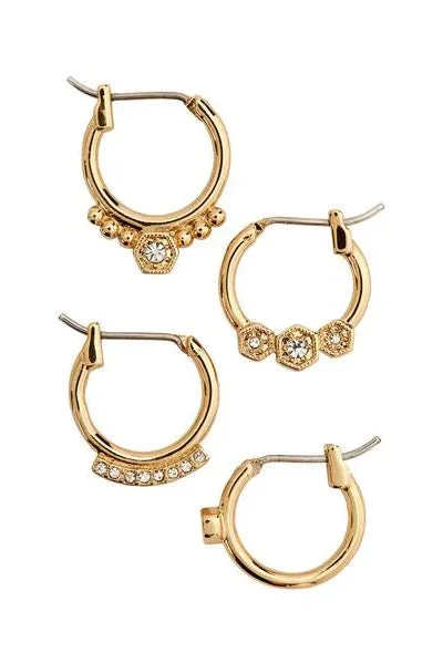 Full Bloom Hoop Earring Set ~ Gold