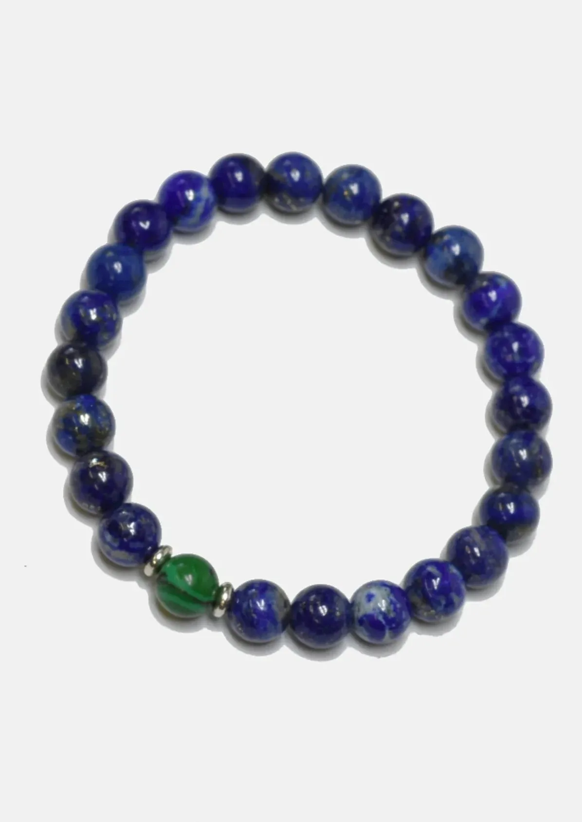 LAPIS STRETCH BEADED BRACELET