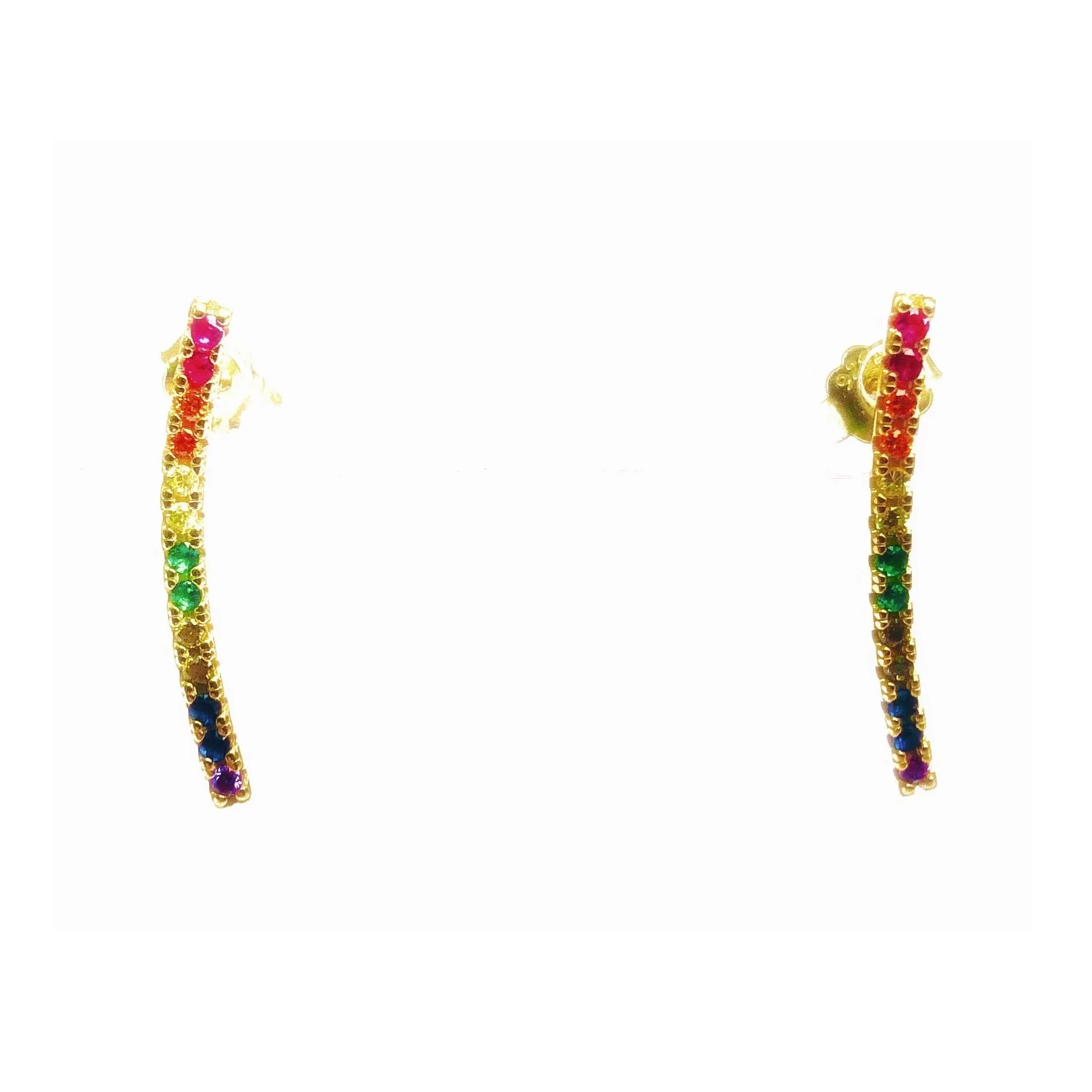 Long Bar Crystal Earrings (in rainbow or cubic zirconia)