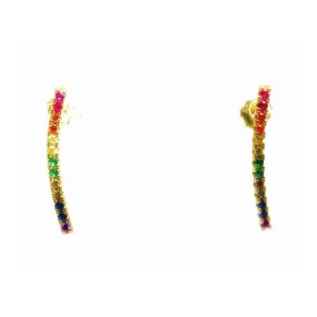 Long Bar Crystal Earrings (in rainbow or cubic zirconia)