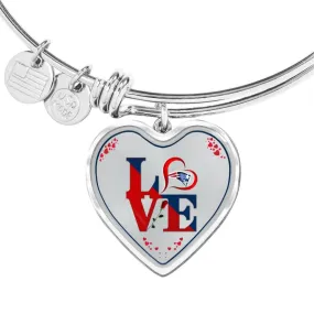 Luxury "Love Patriots" Bracelet|NFL New England Patriots Engraved Jewelry (Stainless/Gold)