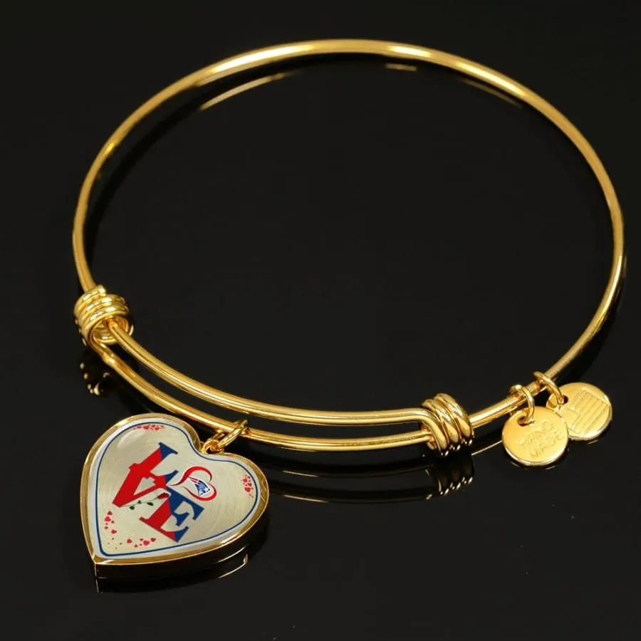 Luxury "Love Patriots" Bracelet|NFL New England Patriots Engraved Jewelry (Stainless/Gold)