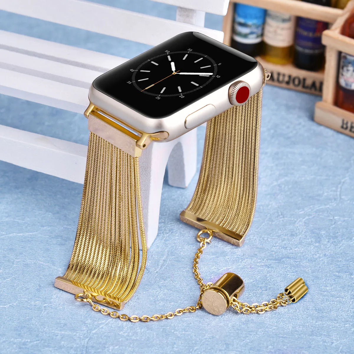 Metal Fashion Band for Apple Watch 38/40/41mm and 42/44/45mm Dressy Bracelet